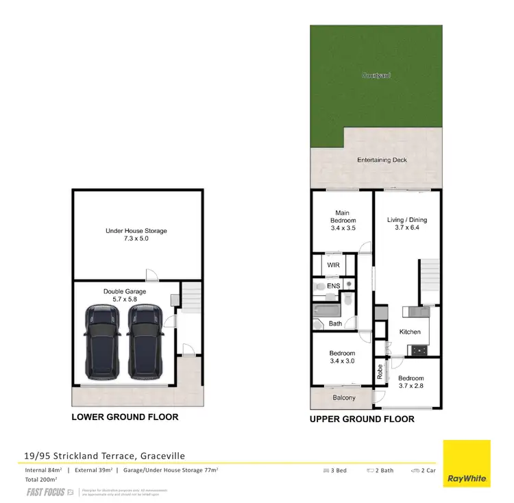 Floorplan of Homely townhouse listing, 19/95 Strickland Terrace, Graceville QLD 4075
