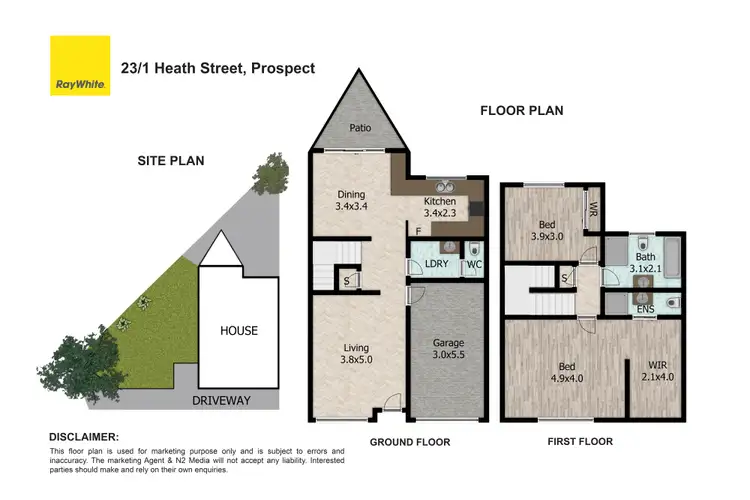 Floorplan of Homely townhouse listing, 23/1 Heath Street, Prospect NSW 2148