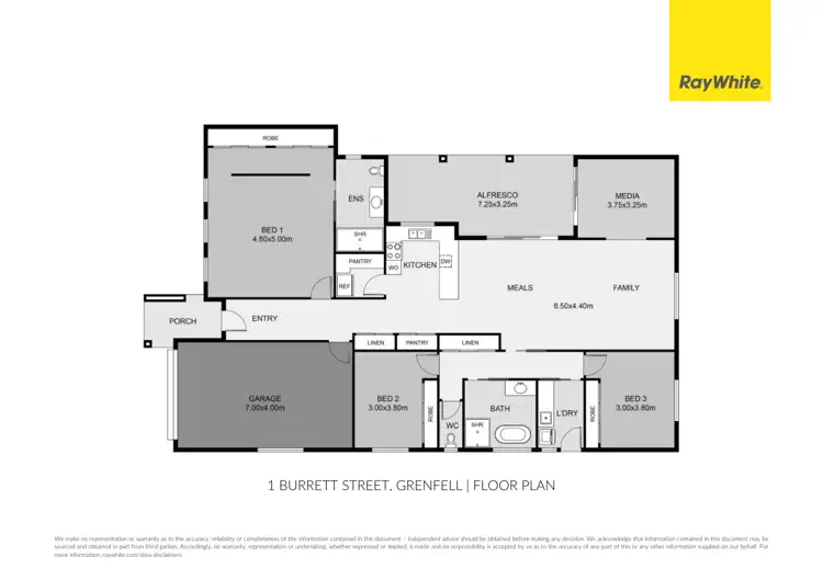 Floorplan of Homely house listing, 1 Burrett Street, Grenfell NSW 2810
