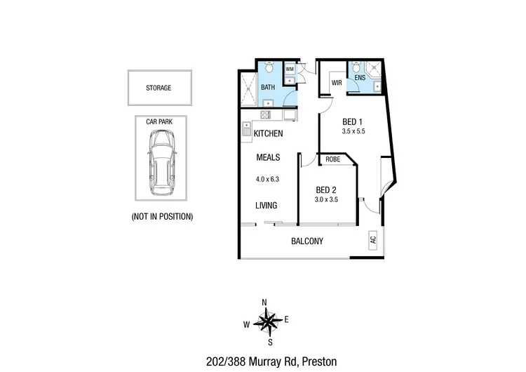 Floorplan of Homely apartment listing, 202/388 Murray Road, Preston VIC 3072