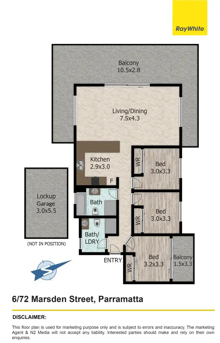 Floorplan of Homely unit listing, 6/72 Marsden Street, Parramatta NSW 2150