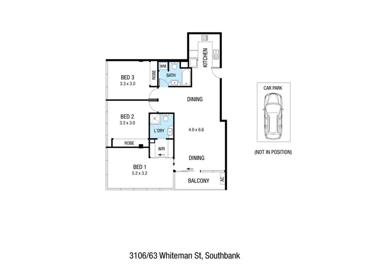 Floorplan of Homely apartment listing, 3106/63 Whiteman Street, Southbank VIC 3006