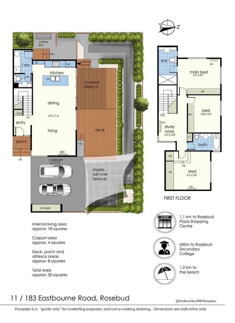 Floorplan of Homely townhouse listing, 11/183 Eastbourne Road, Rosebud VIC 3939