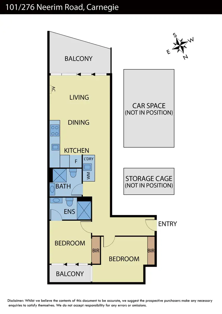 Floorplan of Homely apartment listing, 101/276 Neerim Road, Carnegie VIC 3163