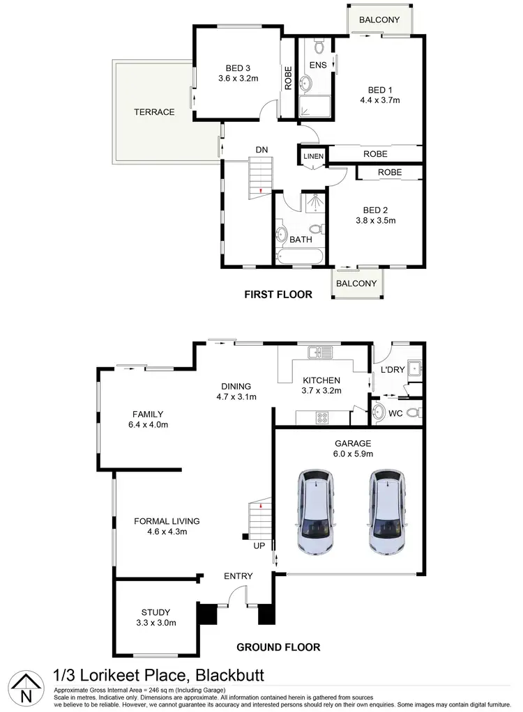Floorplan of Homely house listing, 1/3 Lorikeet Place, Blackbutt NSW 2529