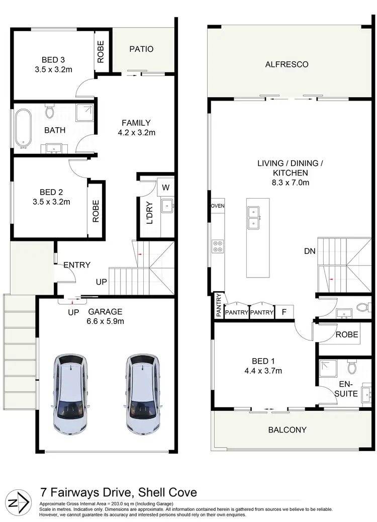 Floorplan of Homely semi-detached listing, 7 Fairways Drive, Shell Cove NSW 2529