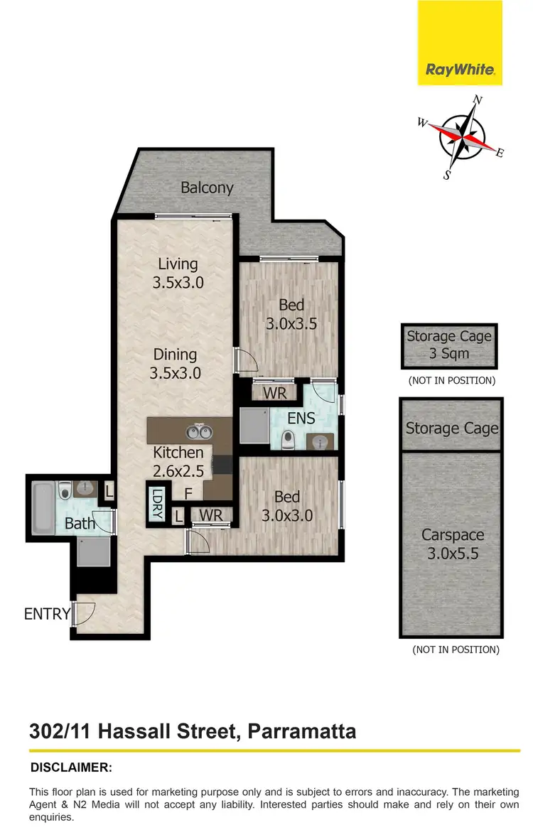 Floorplan of Homely apartment listing, 302/11 Hassall Street, Parramatta NSW 2150
