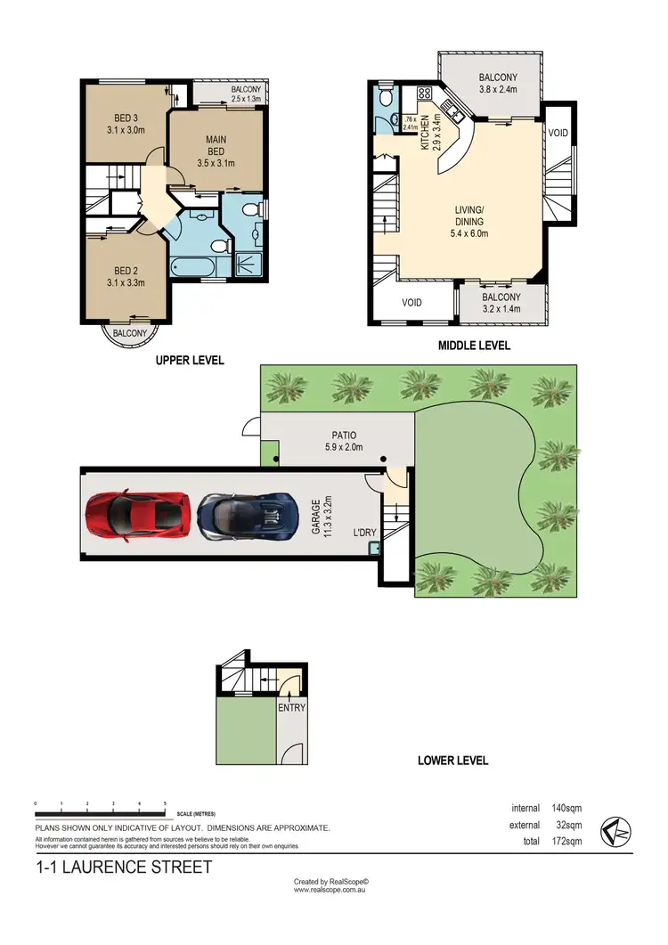 Floorplan of Homely townhouse listing, 1/1 Laurence Street, St Lucia QLD 4067