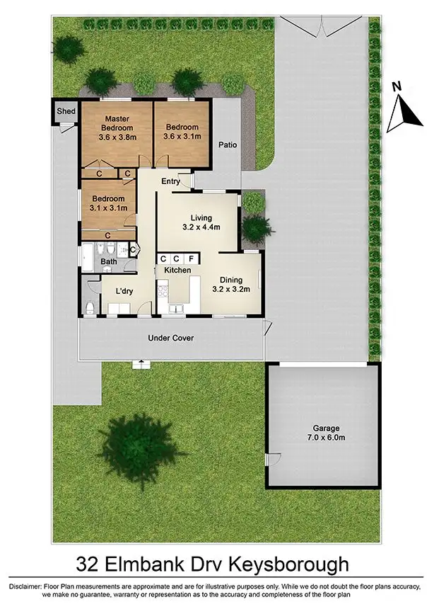 Floorplan of Homely house listing, 32 Elmbank Drive, Keysborough VIC 3173