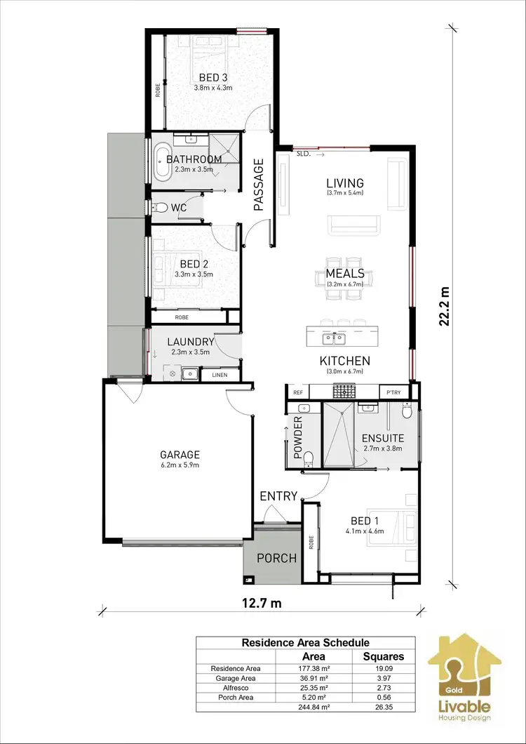 Floorplan of Homely house listing, 26 Coridale Boulevard, Lara VIC 3212