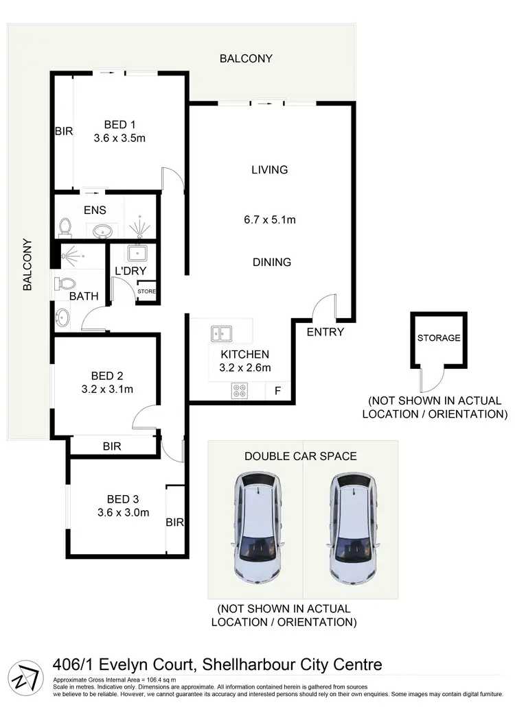 Floorplan of Homely apartment listing, 406/1 Evelyn Court, Shellharbour City Centre NSW 2529