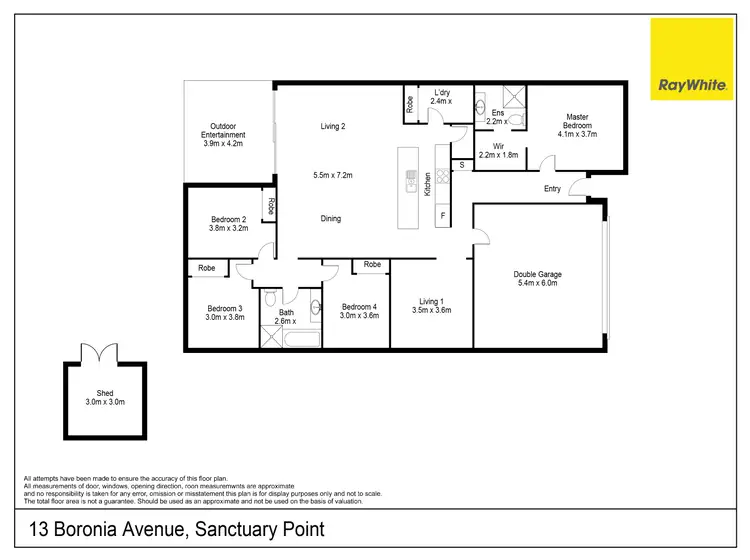 Floorplan of Homely house listing, 13 Boronia Avenue, Sanctuary Point NSW 2540