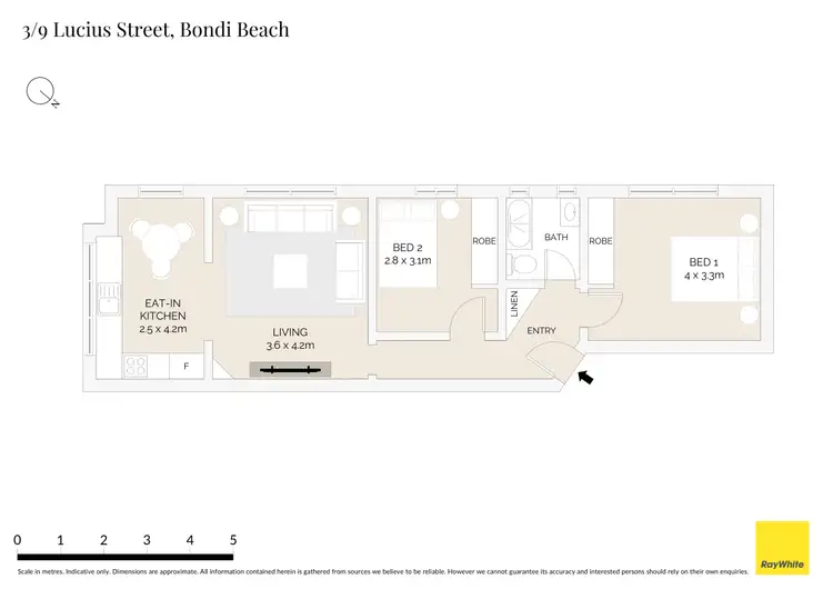 Floorplan of Homely apartment listing, 3/9 Lucius Street, Bondi Beach NSW 2026
