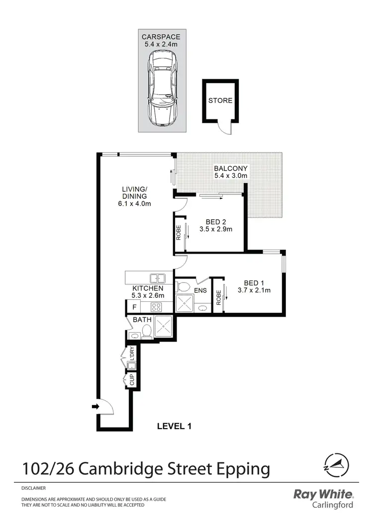 Floorplan of Homely apartment listing, 102/26 Cambridge Street, Epping NSW 2121