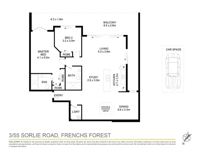 Floorplan of Homely unit listing, 3/55 Sorlie Road, Frenchs Forest NSW 2086