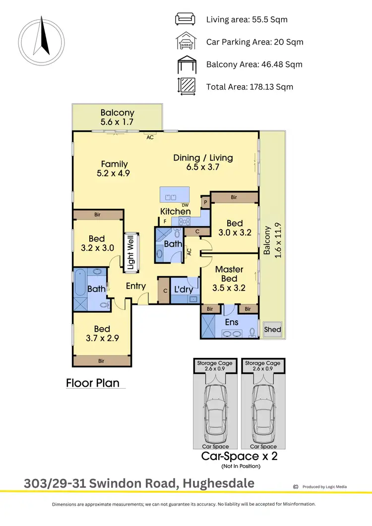 Floorplan of Homely apartment listing, 303/29-31 Swindon Road, Hughesdale VIC 3166