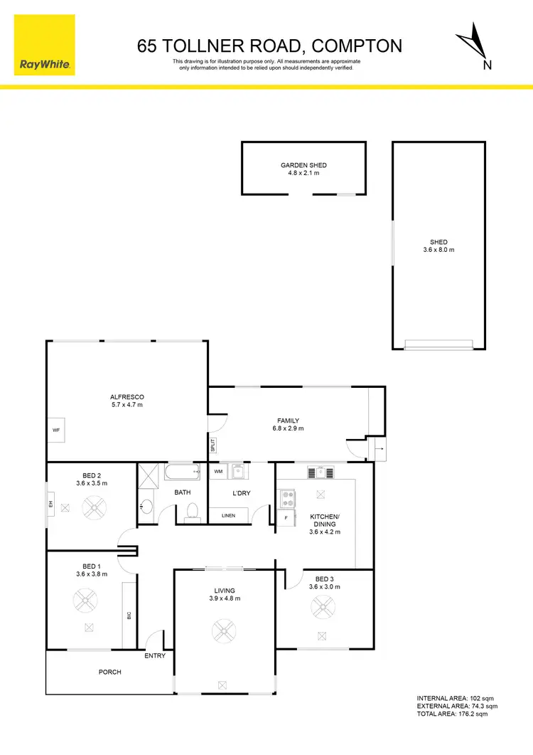 Floorplan of Homely house listing, 65 Tollner Road, Compton SA 5291
