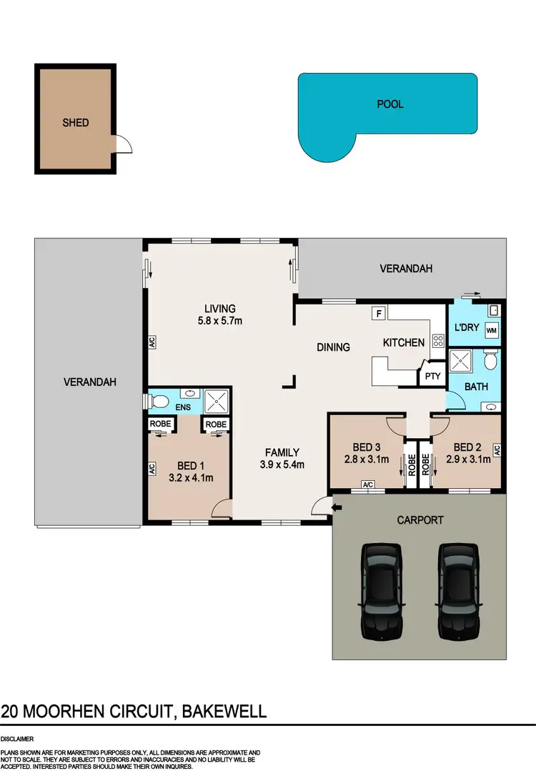 Floorplan of Homely house listing, 20 Moorhen Circuit, Bakewell NT 832