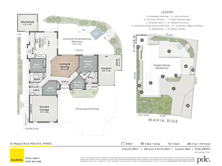 Floorplan of Homely house listing, 13 Mapia Rise, Pacific Pines QLD 4211