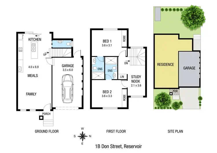 Floorplan of Homely townhouse listing, 1B Don Street, Reservoir VIC 3073
