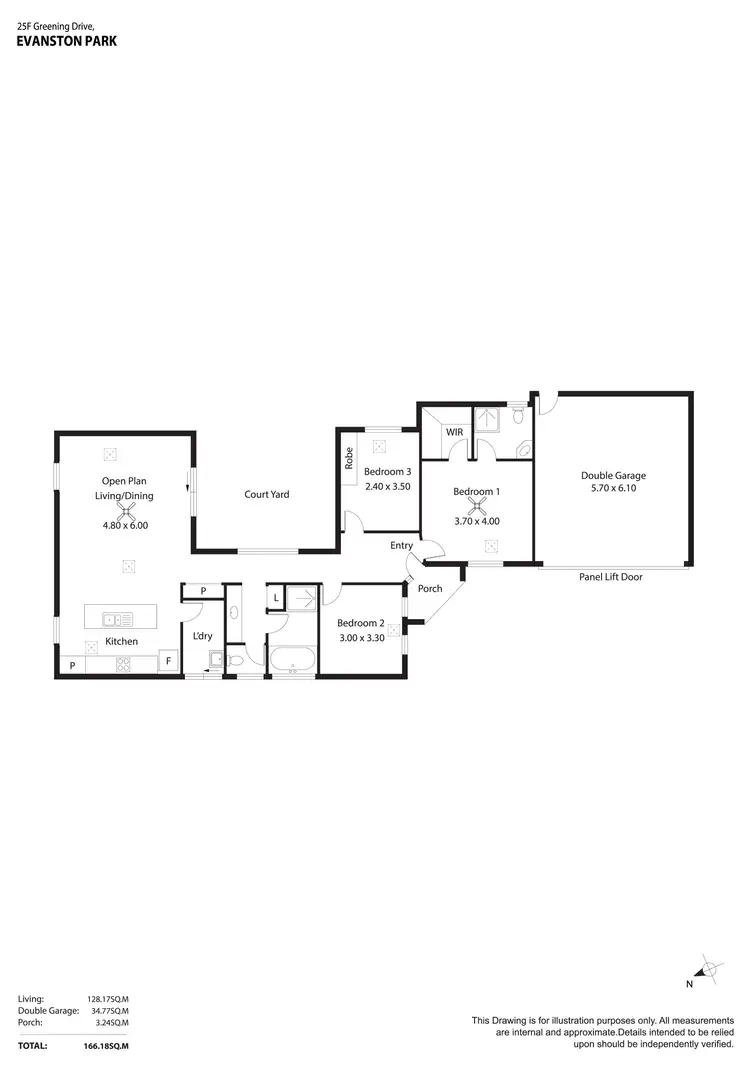 Floorplan of Homely house listing, 25F Greening Drive, Evanston Park SA 5116