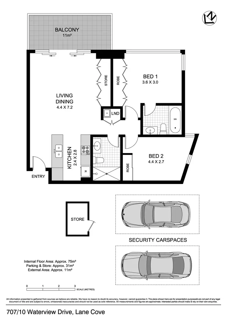 Floorplan of Homely apartment listing, 707/10 Waterview Drive, Lane Cove NSW 2066