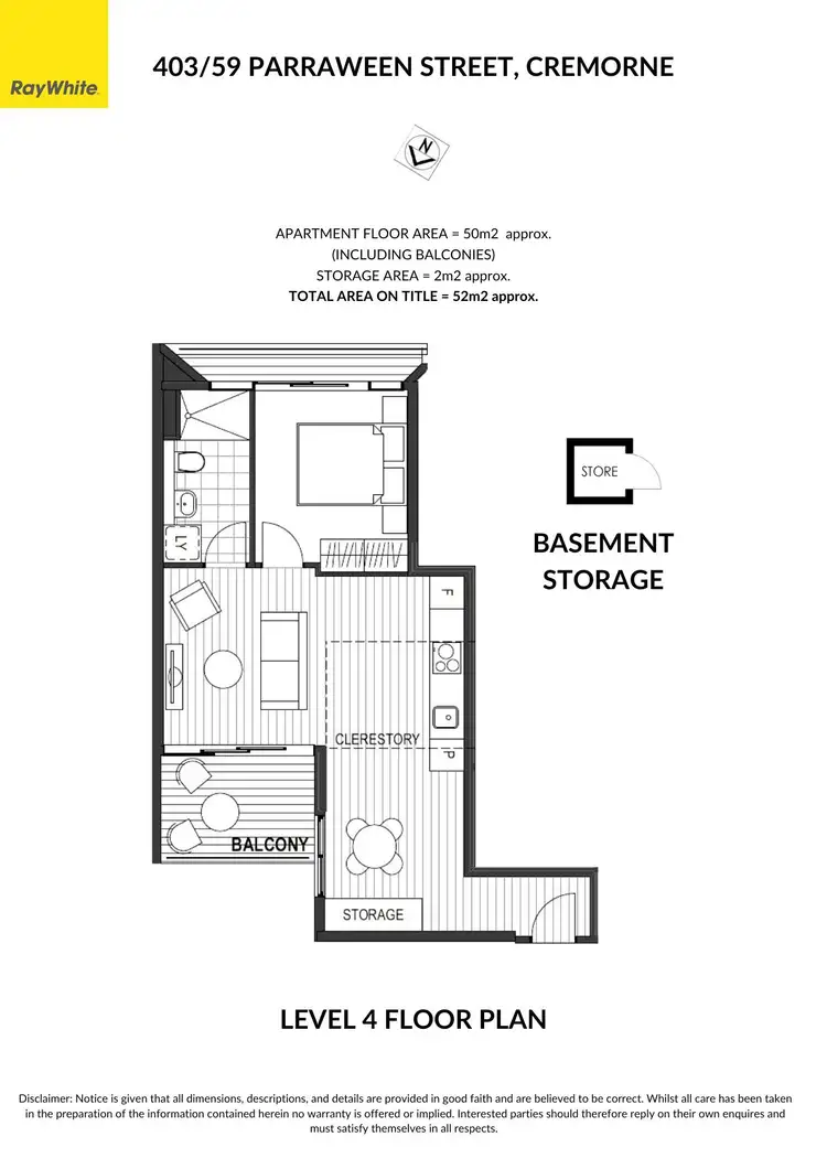 Floorplan of Homely apartment listing, 403/59 Parraween Street, Cremorne NSW 2090