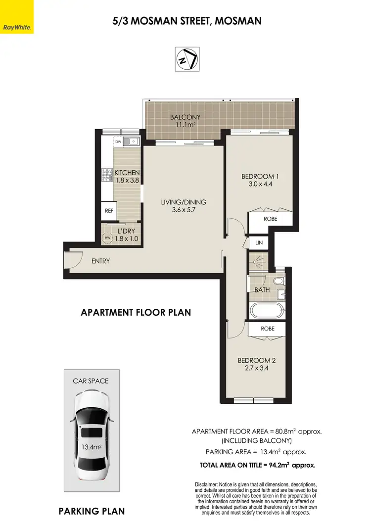 Floorplan of Homely apartment listing, 5/3 Mosman Street, Mosman NSW 2088