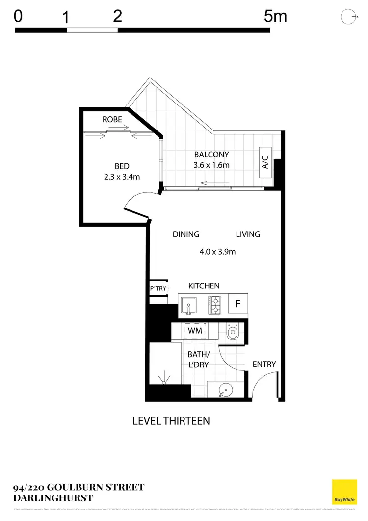 Floorplan of Homely apartment listing, 94/220 Goulburn Street, Darlinghurst NSW 2010