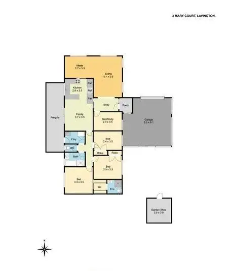 Floorplan of Homely house listing, 3 Mary Court, Lavington NSW 2641