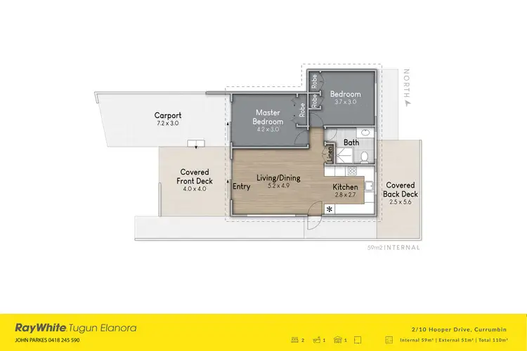 Floorplan of Homely semi-detached listing, 2/10 Hooper Drive, Currumbin QLD 4223