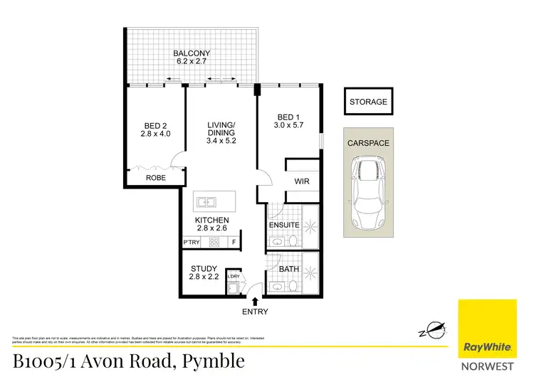 Floorplan of Homely apartment listing, B1005/1 Avon Road, Pymble NSW 2073