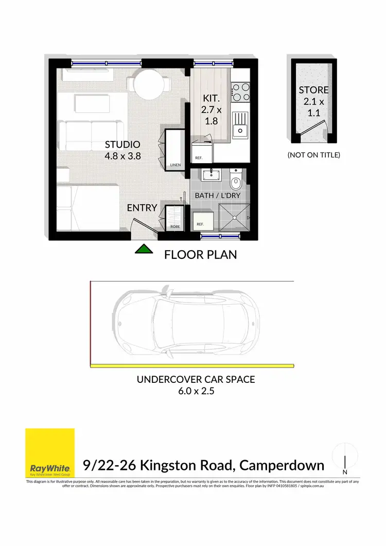 Floorplan of Homely studio listing, 9/22-26 Kingston Road, Camperdown NSW 2050