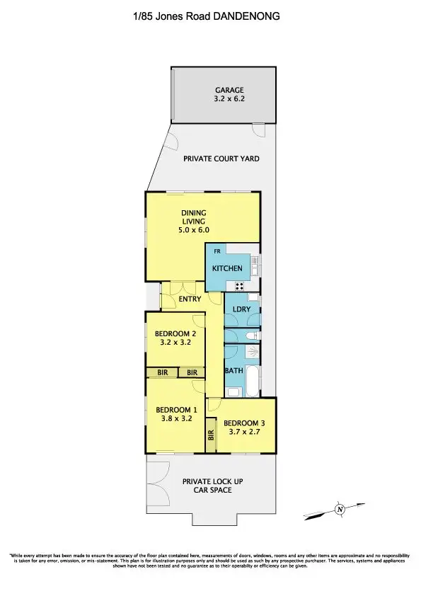 Floorplan of Homely unit listing, 1/85 Jones Road, Dandenong VIC 3175
