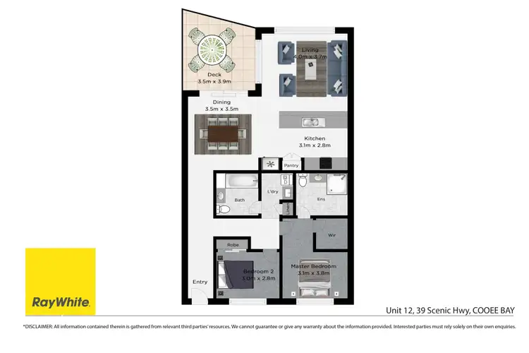 Floorplan of Homely unit listing, 12/39-43 Scenic Highway, Yeppoon QLD 4703