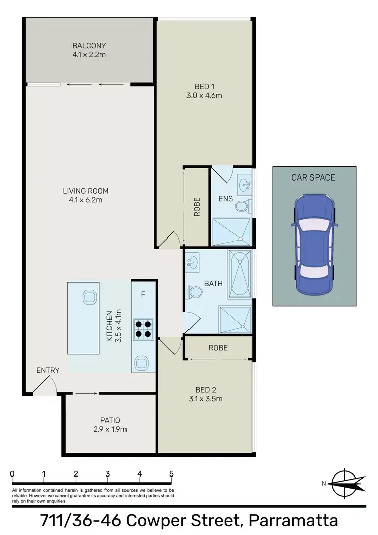 Floorplan of Homely apartment listing, 711/36-46 Cowper Street, Parramatta NSW 2150