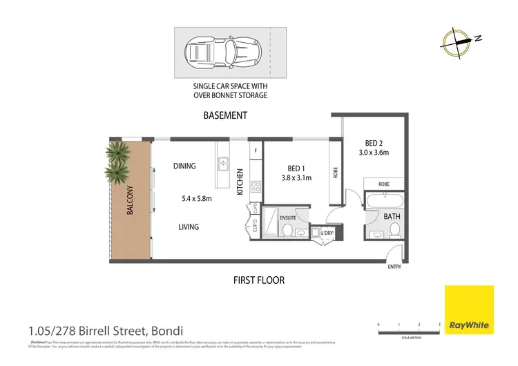 Floorplan of Homely apartment listing, 1.05/278 Birrell Street, Bondi NSW 2026