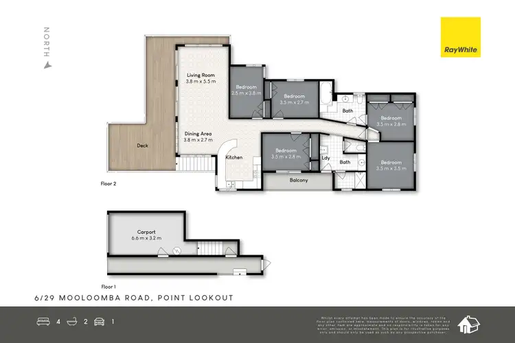 Floorplan of Homely unit listing, 6/29 Mooloomba Road, Point Lookout QLD 4183