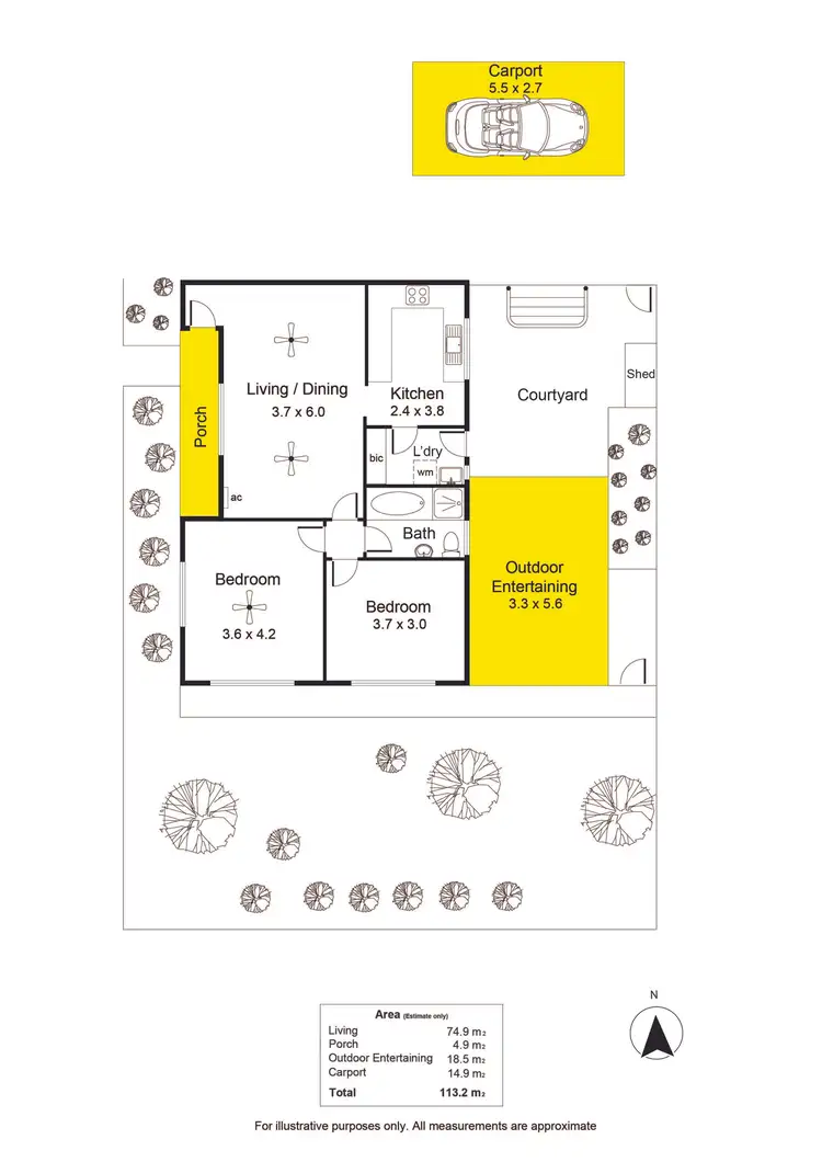 Floorplan of Homely unit listing, 1/12 Avenue Road, Highgate SA 5063