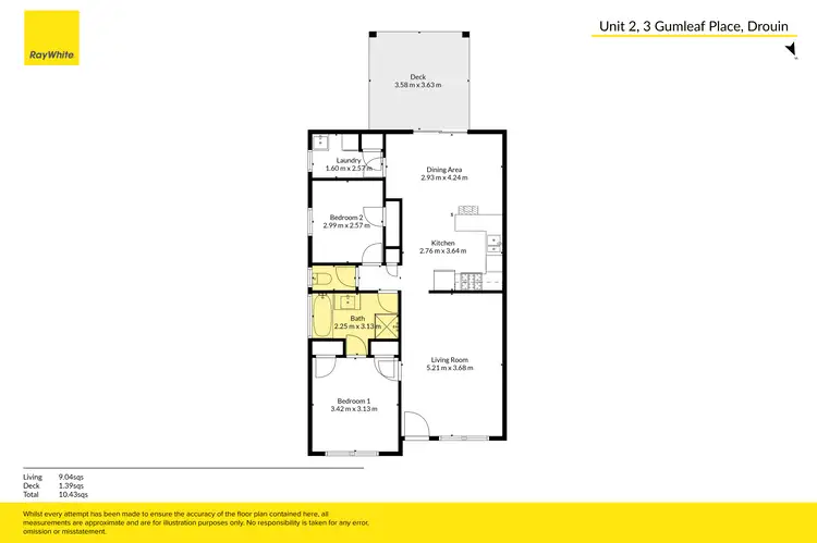 Floorplan of Homely unit listing, 2/3 Gumleaf Place, Drouin VIC 3818
