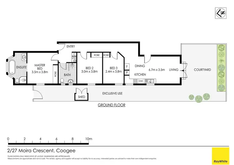 Floorplan of Homely apartment listing, 2/27 Moira Crescent, Coogee NSW 2034