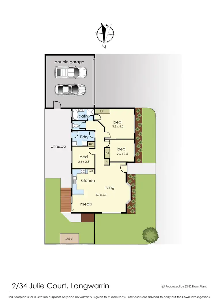 Floorplan of Homely unit listing, 2/34 Julie Court, Langwarrin VIC 3910