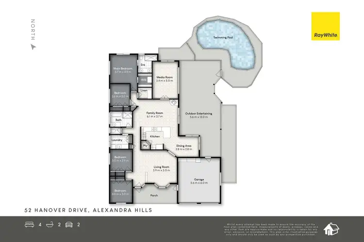 Floorplan of Homely house listing, 52 Hanover Drive, Alexandra Hills QLD 4161