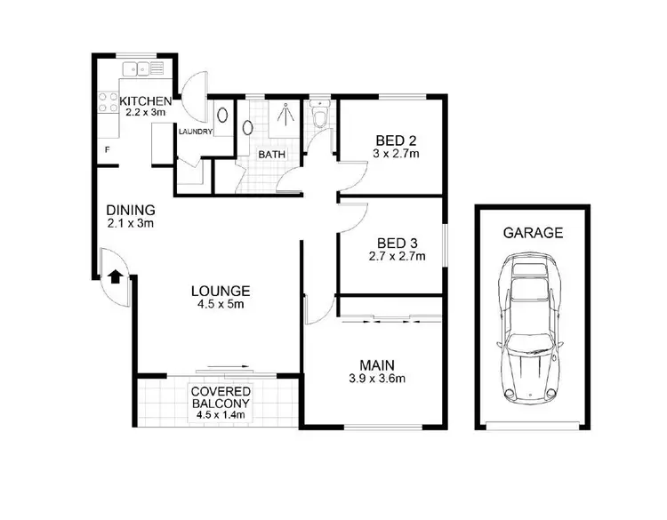 Floorplan of Homely unit listing, 5/9 Rossiter Parade, Hamilton QLD 4007