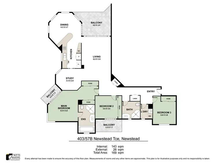 Floorplan of Homely apartment listing, 403/57B Newstead Terrace, Newstead QLD 4006
