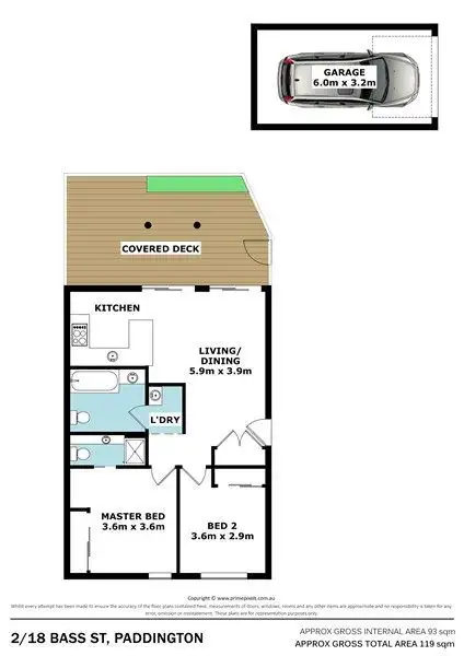 Floorplan of Homely apartment listing, 2/18 Bass Street, Paddington QLD 4064