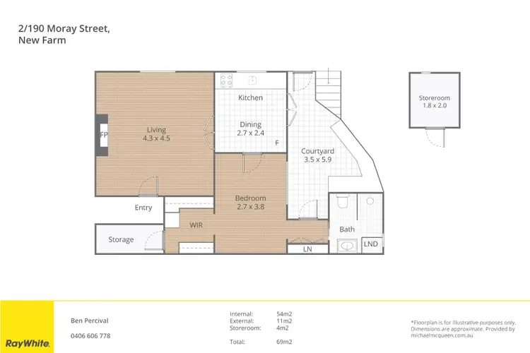 Floorplan of Homely apartment listing, 2/190 Moray Street, New Farm QLD 4005