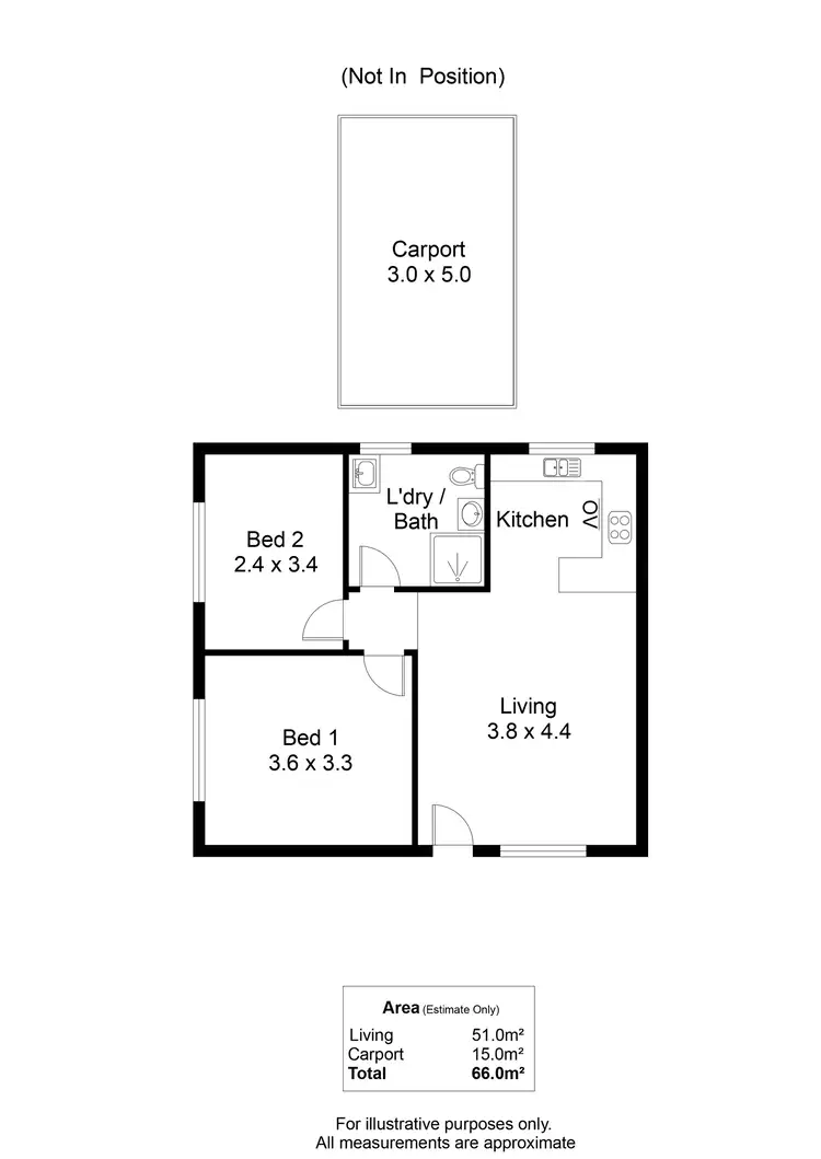 Floorplan of Homely unit listing, 2/73 Og Road, Klemzig SA 5087