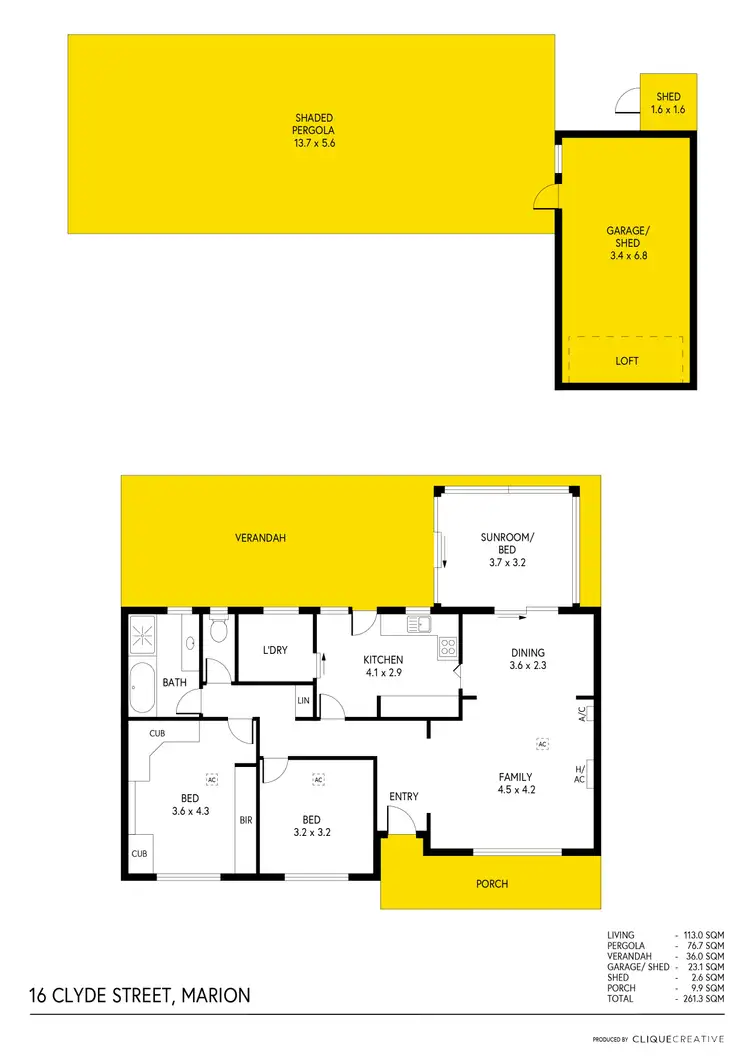 Floorplan of Homely house listing, 16 Clyde Street, Marion SA 5043