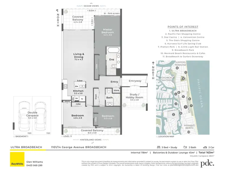 Floorplan of Homely apartment listing, 1101/14 George Avenue, Broadbeach QLD 4218